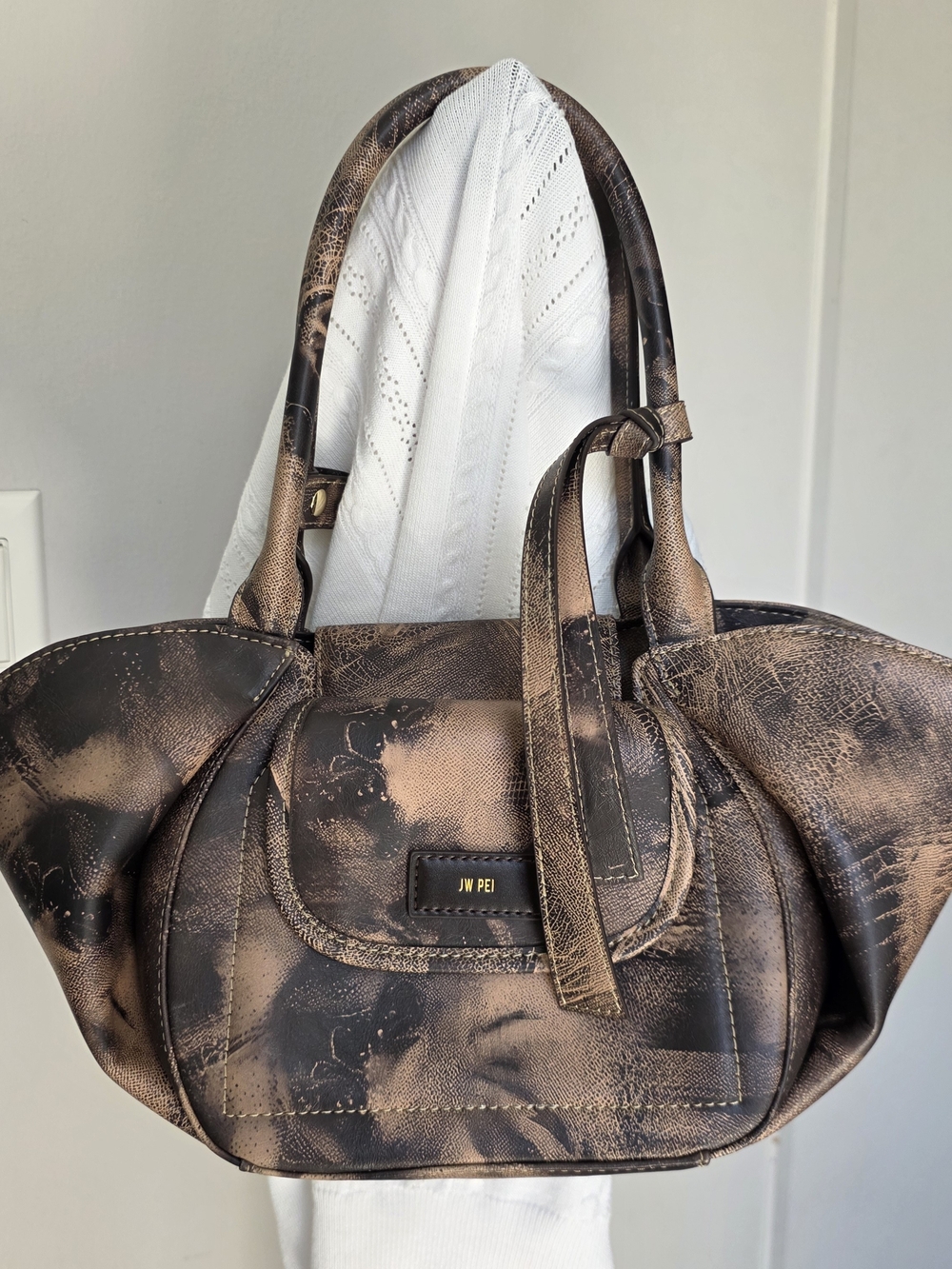 JW PEI Bronze and Black Vegan Leather Tote